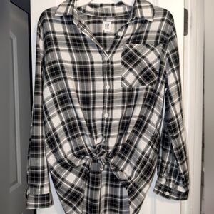 GAP Girls Black & White Plaid Shirt    Size XL (12)